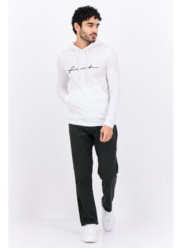 French Connection Men Hooded Embroidered Logo Long Sleeve Sweatshirt, White  - Image 4