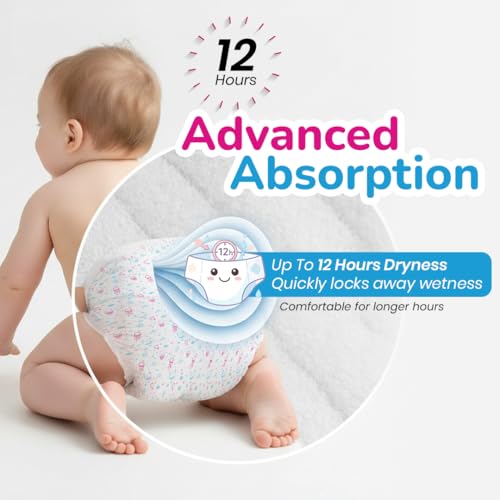 Doobidoo Baby Pants Diapers - M Size | All Round Softness with Bubble Soft Topsheet & Anti-Leak Side Cuffs | High Absorbency for Comfort & Protection (7–12 kg) - Pack of 1 | 56 Count - Image 2