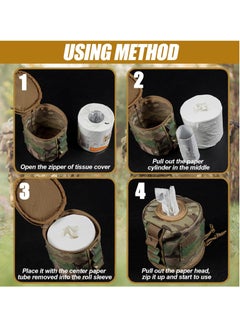 Excefore Camping Toilet Paper Holder, Waterproof Portable and Foldable Roll Paper Case, Proof Roll Storage Bag for Car Bathroom Camping and Hiking  - Image 3