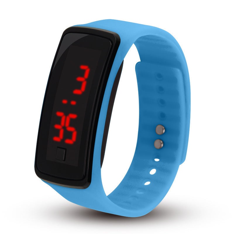 Stylish Sports LED Wristwatch Unisex Light Blue 