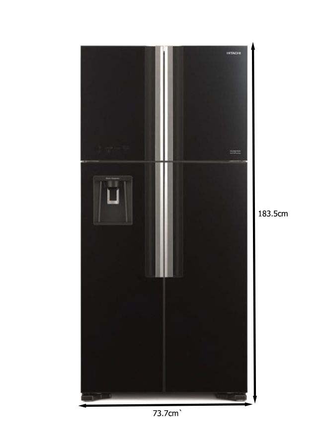 هيتاشي ثلاجة بباب فرنسي زجاجي من فئة العاكس 220 W RW760PUK7GBK أسود - Image 2