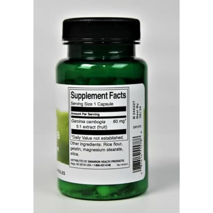 Swanson Garcinia Cambogia 5:1 Extract 80 Milligrams 60 Capsules - Image 3
