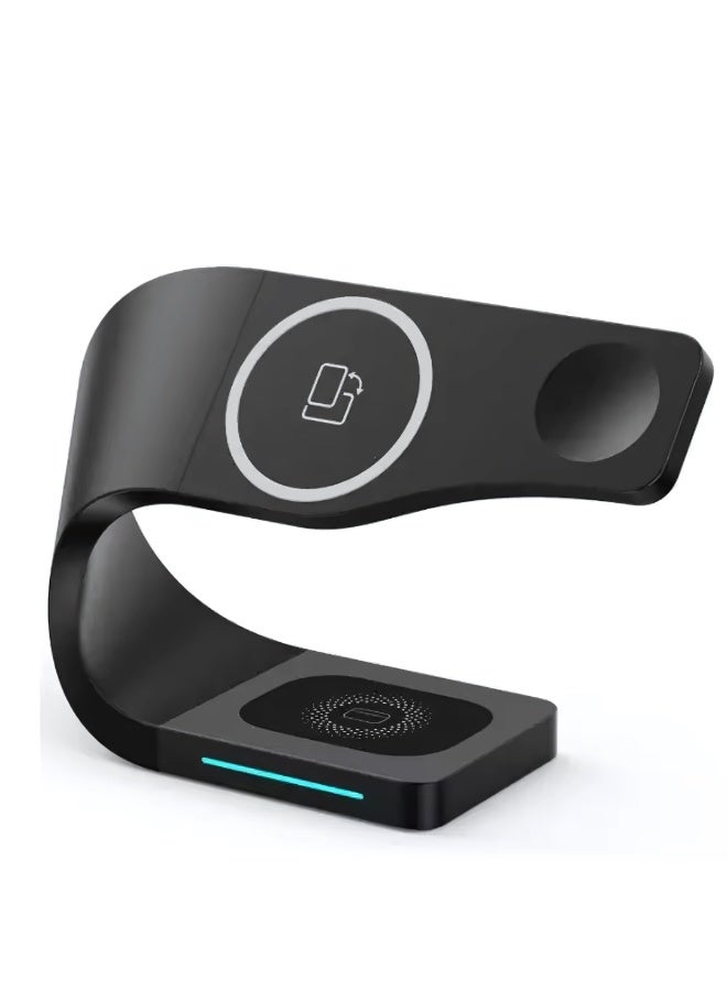 Wireless Charging Station Compatible with iPhone, Apple Watch, AirPods, and Other Qi-Enabled Devices, Fast Charging Dock