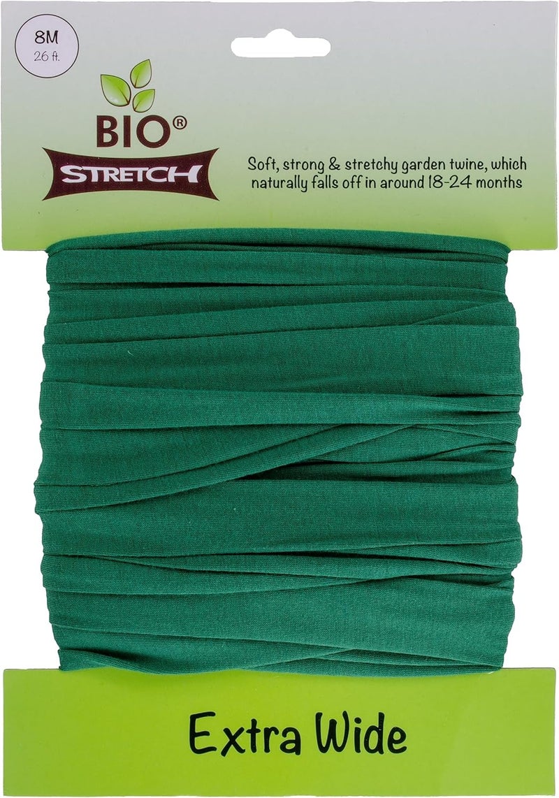 Biostretch Extra Wide Soft Tree Ties - Strong & Stretchy Support for Large Plants & Young Trees - Cut-to-Length Green Garden Tape for Home & Professional Gardening (26 ft / 8M) - Image 1