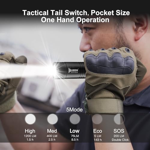 Wuben L50 Rechargeable Tactical Flashlights, 1200 Lumens, IP68 Waterproof, 5 Modes for Emergency, Rescue, Inspection, Hunting - Image 3