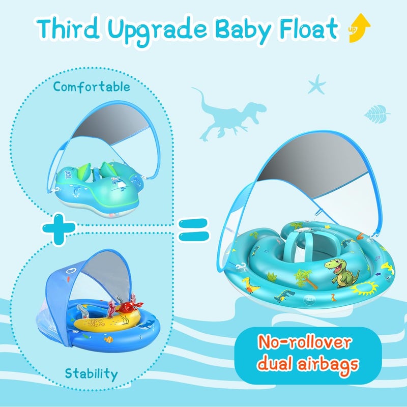 LAYCOL Baby Pool Float with Canopy Removable UPF50+ UV Sun Protection,Third-Generation Upgraded Baby Swimming Pool Float,Suitable for Babies Aged 6-24 Months Swimming Float - Image 2