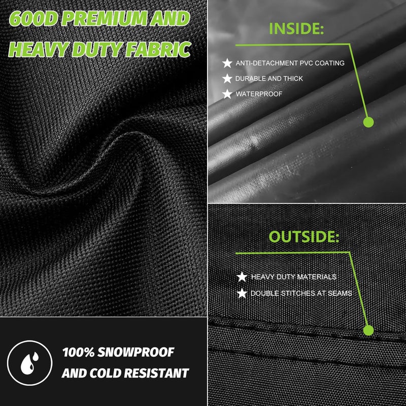 Aibiley Car Windshield Cover for Ice and Snow, Heavy-Duty 600D Polyester Oxford Cloth Waterproof Frost Guard Windshield Cover for Cars Suvs Trucks Vans,Windproof and Anti-Theft,Black,70W x 44D Inch - Image 4