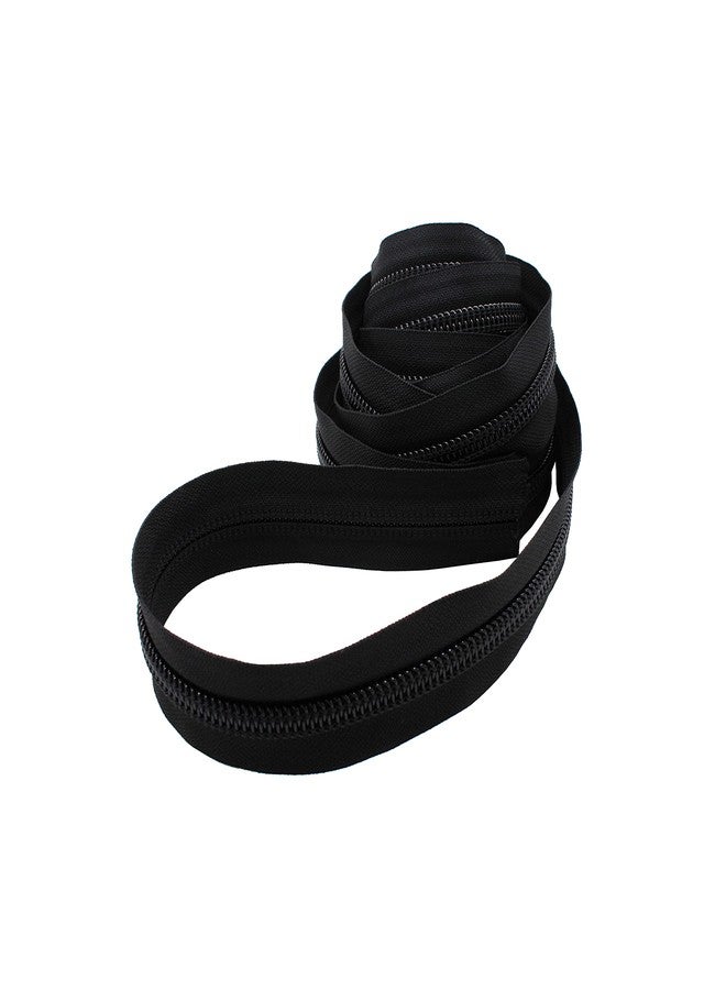 YKK® Zipper Chain 3 Yards YKK #10 Nylon Coil Chain Color Black (3 Yards/Pack Plus 3 Long Pull Sliders) - Image 2