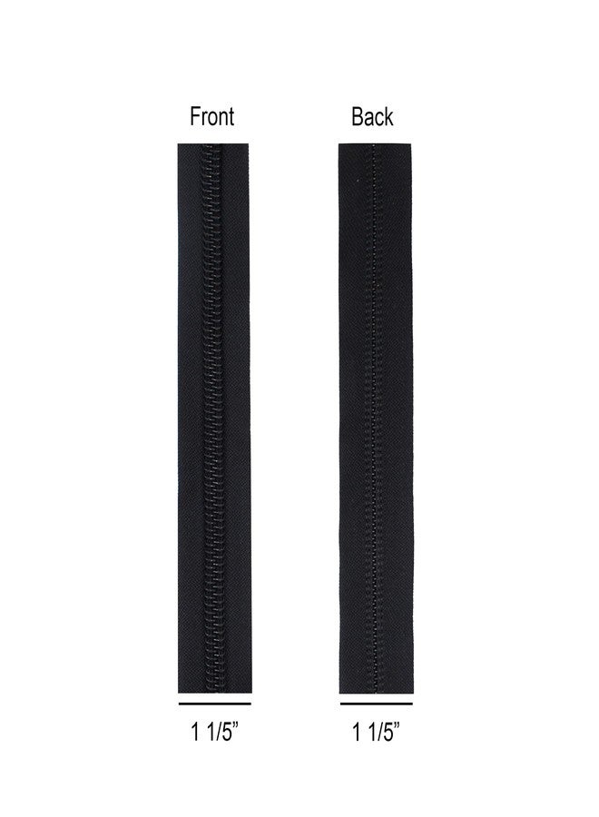 YKK® Zipper Chain 3 Yards YKK #10 Nylon Coil Chain Color Black (3 Yards/Pack Plus 3 Long Pull Sliders) - Image 3