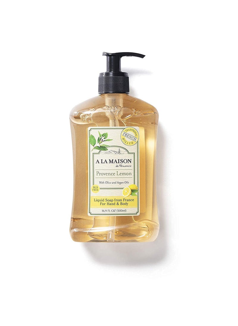 A La Maison - A LA MAISON French Liquid Hand Soap, Provence Lemon - Natural Hand Wash Made with Essential Oils - Biodegradable, Plant-Based, Vegan, Cruelty-Free, Alcohol & Paraben Free (16.9 oz, 1 Pack) - Image 1