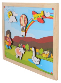 Skillofun Skillofun Wooden Magnetic Twin Play Tray - Rainbow Scene, Multi Color  - Image 4