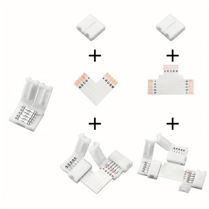 موصل شريط LED RGBW 5 دبابيس 10 مم، 38 قطعة مشبك توصيل سريع لإضاءة المنزل DIY والإضاءة الخلفية للتلفاز وديكور الخزائن - Image 4