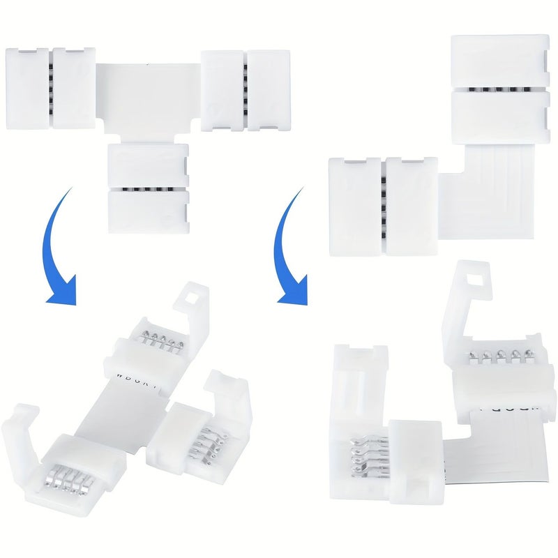 موصل شريط LED RGBW 5 دبابيس 10 مم، 38 قطعة مشبك توصيل سريع لإضاءة المنزل DIY والإضاءة الخلفية للتلفاز وديكور الخزائن - Image 2