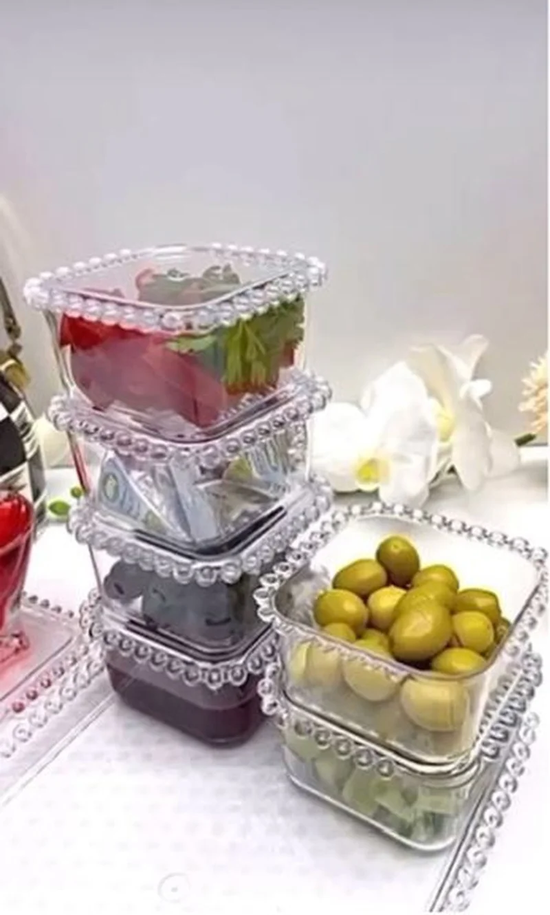 Hane216 Beaded Breakfast Set with Tray, 6 Compartment Breakfast Set, Breakfast Set