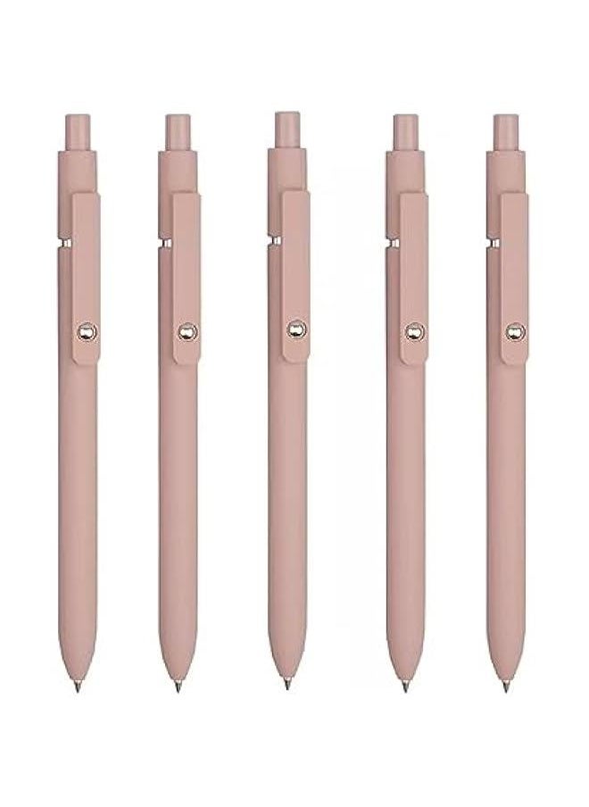 Generic - Point Pens 5pcs Quick Dry Ink Gel Pens Fine Point Retractable Roller Ball Pens Black Ink Smooth Writing for Writing Diary Black Pen (Color : Pink) - Image 1