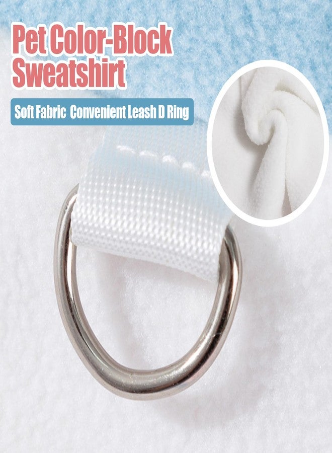 Yaopelky Pet Sweatshirt Fits Small Dogs Cats Soft Fleece for Fall/Winter Color - Block Design D - Ring for Leash Ideal Pet Gift (White, XL(12-15lb)) - Image 2