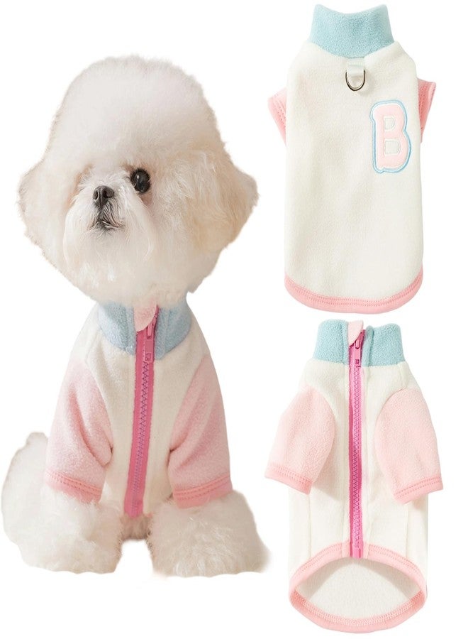 Yaopelky Pet Sweatshirt Fits Small Dogs Cats Soft Fleece for Fall/Winter Color - Block Design D - Ring for Leash Ideal Pet Gift (White, XL(12-15lb)) - Image 1