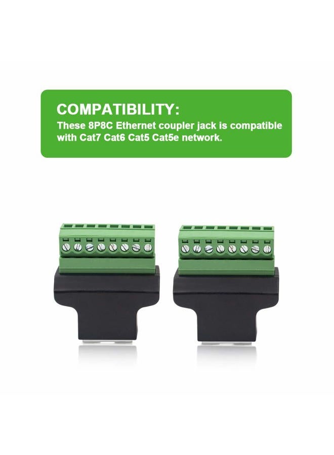 Poyiccot RJ45 Breakout, RJ45 Screw Terminal Adaptor Connector, 2-Pack 8p8c Female Jack to 8 Pin Screw Terminal Connector for Cat7 Cat6 Cat5 Cat5e Ethernet Extender CCTV Digital DVR Network Adapter - Image 4