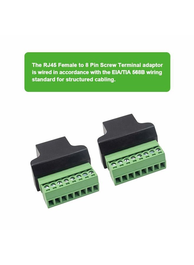 Poyiccot RJ45 Breakout, RJ45 Screw Terminal Adaptor Connector, 2-Pack 8p8c Female Jack to 8 Pin Screw Terminal Connector for Cat7 Cat6 Cat5 Cat5e Ethernet Extender CCTV Digital DVR Network Adapter - Image 3