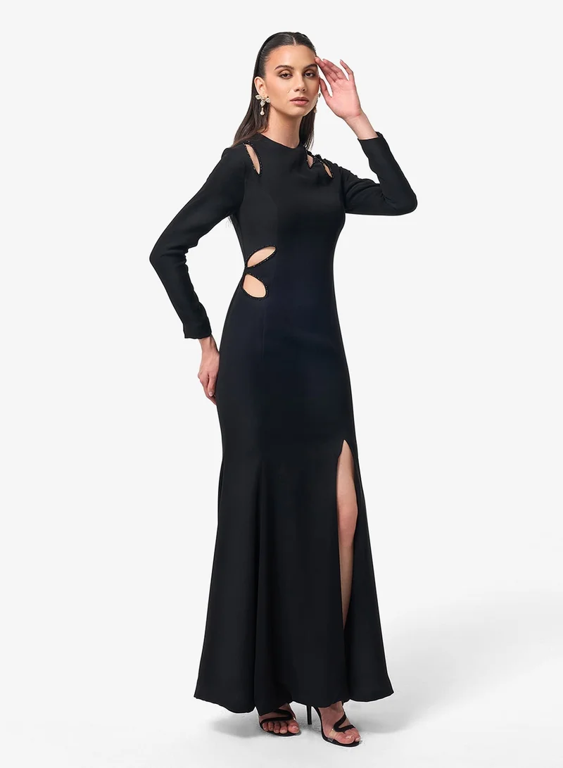 Side Slit Cutout Maxi Dress
