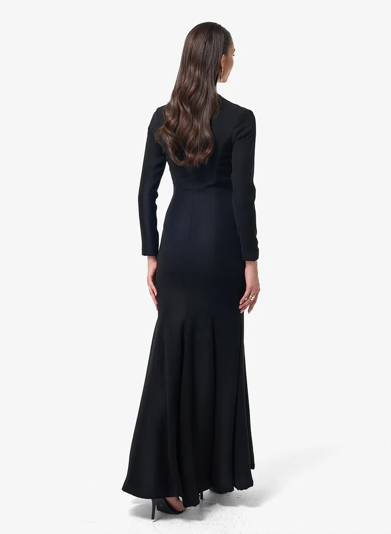 Threadz By Ajooni  Side Slit Cutout Maxi Dress for Women | Best Price UAE