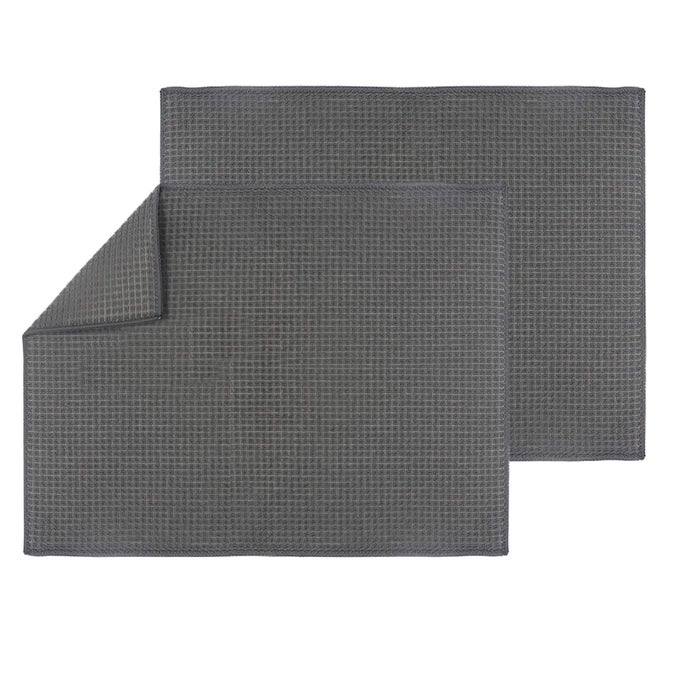 2PACKS 20 X 15 MICROFIBER DISH DRYING MAT FOR KITCHEN COUNTERTOP DRY PAD FOR DISHES FLATWARE DINNERWARE GLASSWARE DRINKWARE SERVEWARE PLATE TABLETOP ACCESSORIES MACHINE WASH GRAY