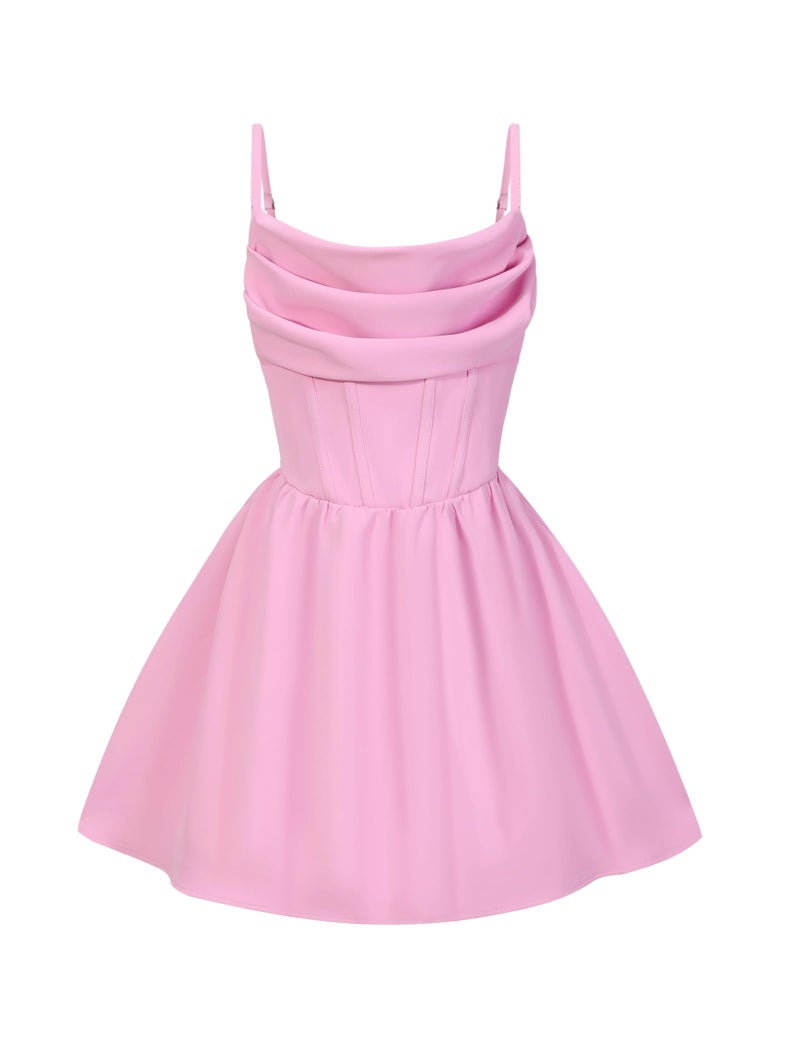 EXARUS Girls Formal Dress Tween Party Dance Spaghetti Strap Birthday Cocktail Teen Junior Wedding HOCO Ruffle Mini Elegant Dresses Light Hot Pink 10 Years - Image 1