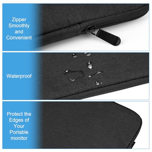 Ctemnpho 18.5 inch Portable Monitor Case Storage Bag, Portable Computer Cover Bag with Pocket Zipper for 17.3 inch Laptop Sleeve, Laptop Notebook Computer Gaming Display Protective Travel - Image 5