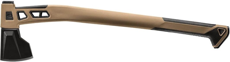 Gear Bushcraft Axe - Camping Survival Bushcraft Axe with Sheath - Features Hammerhead & Water-Resistant Compartments - Made in USA - Coyote Brown