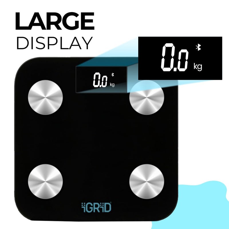 iGRiD Smart Bluetooth BMI Weight Machine for Body Weight, 17 Essential Parameters with ALFit App, Body Fat Analyzer, Full Body Composition Scale with LED Light, Lightweight & Portable, 1-Year Warranty - Image 5