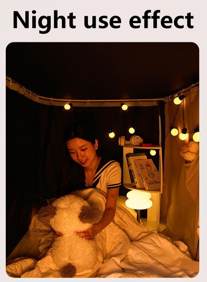 Bluejw Bed Canopy Tents Curtain Blackout Single Bed Tent Student Shading Cloth Canopy Dormitory Mosquito Net Sleep Privacy Protection with Frame for Children Bedroom Dark Black with Cartoon Star Pattern - Image 3