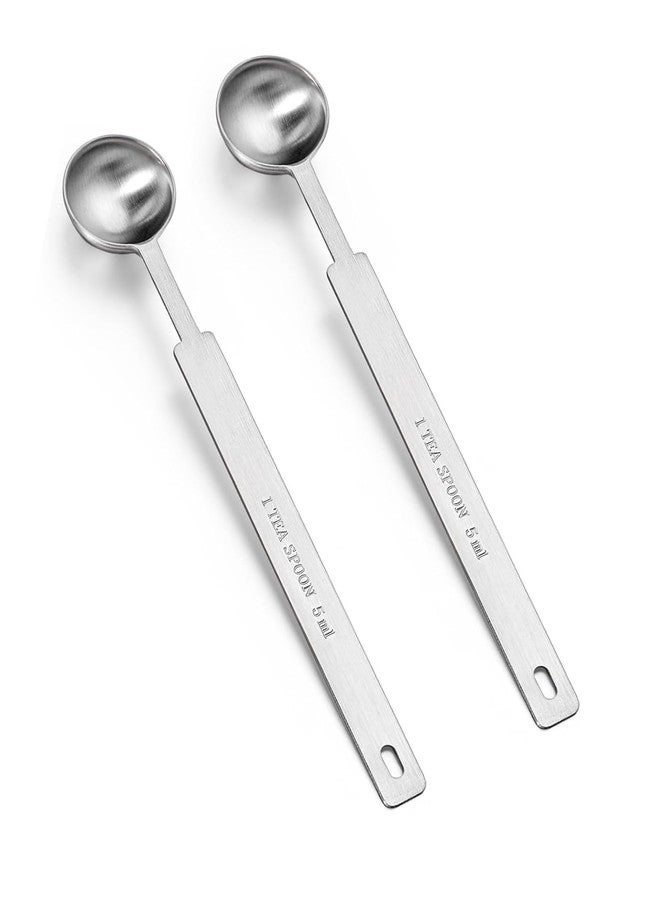 WenTigDY 2PCS 1 Teaspoon (1/3 tbsp | 5 ml |5 cc| 1/6 oz | 1/3 Tablespoon) Single Measuring Spoon,Long Handle Measuring Spoons, for Measuring Coffee, Pet Food, Grains, Protein - Image 1