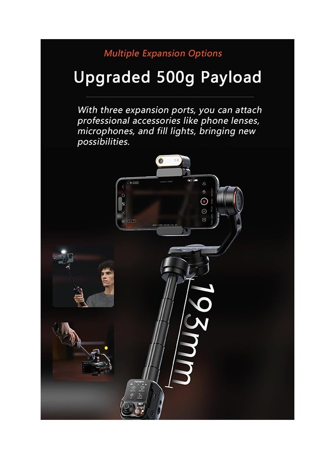 hohem - Hohem iSteady M7 Gimbal Stabilizer for Smartphone, Magnetic AI Tracker Fill Light, Detachable Touchscreen Remote Controller, Built-in Extension Rod, 500g Payload Gimbal Stabilizer for iPhone Android - Image 1