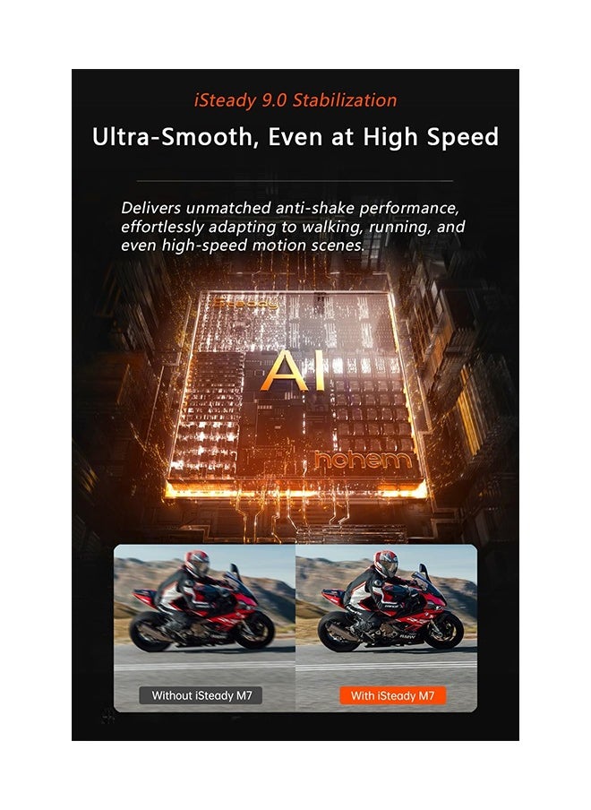 hohem - Hohem iSteady M7 Gimbal Stabilizer for Smartphone, Magnetic AI Tracker Fill Light, Detachable Touchscreen Remote Controller, Built-in Extension Rod, 500g Payload Gimbal Stabilizer for iPhone Android - Image 1