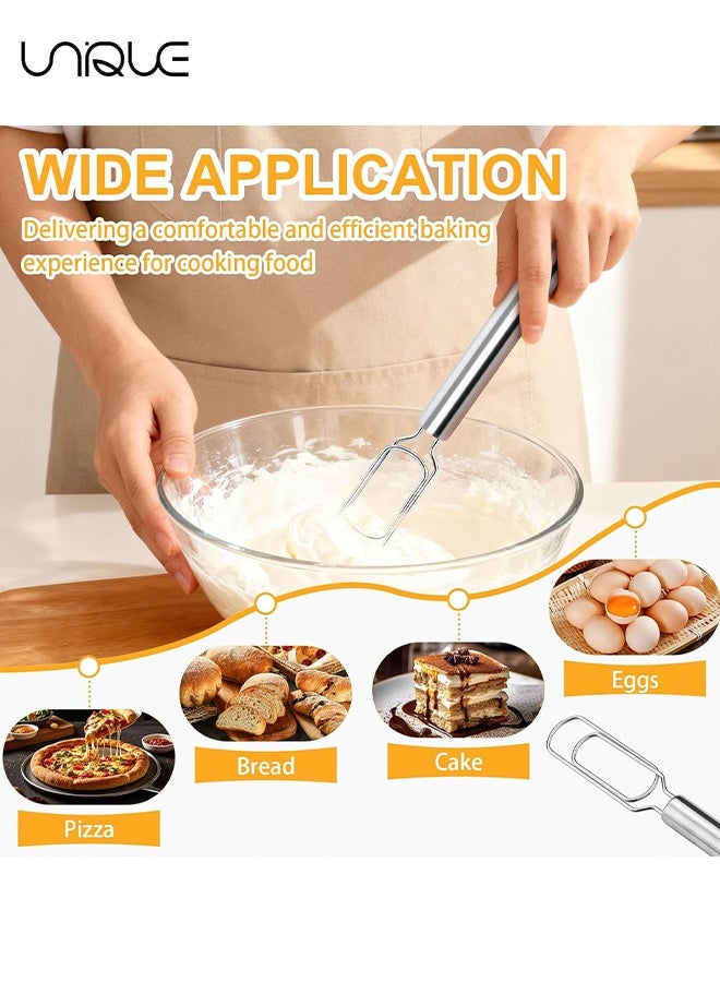Unique Stainless Steel Dough Whisk for Sourdough Starter, 11.8" Bread Whisk Reaches Jar Bottom, Sourdough Mixer Hand Tool for Pizza Pastry Cake Mixing & Baking (Silver) - Image 5