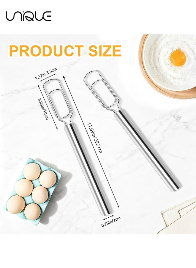 Unique Stainless Steel Dough Whisk for Sourdough Starter, 11.8" Bread Whisk Reaches Jar Bottom, Sourdough Mixer Hand Tool for Pizza Pastry Cake Mixing & Baking (Silver) - Image 2