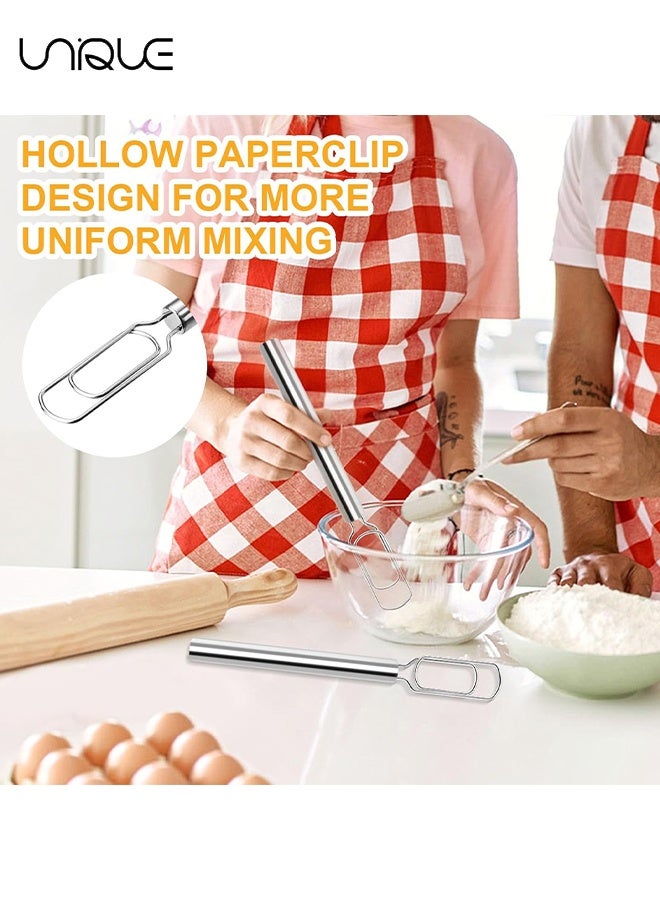 Unique Stainless Steel Dough Whisk for Sourdough Starter, 11.8" Bread Whisk Reaches Jar Bottom, Sourdough Mixer Hand Tool for Pizza Pastry Cake Mixing & Baking (Silver) - Image 4