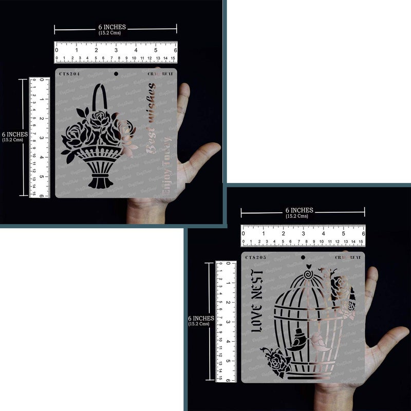 CrafTreat Quotes Stencils for Craft and Art - Best Wishes & Love Nest - Size: 6X6 Inches (2 Pcs)- Home Quotes Stencils for Painting - Word Stencils for Painting - Home Decor Stencil - Image 3
