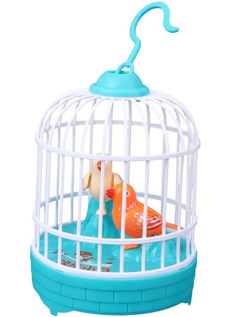 Toys Electric Talking & Singing Birds Mini Singing Chirping Bird Toy Voice Control Bird in Cage Simulation Bird Animal Recreation Toys for Kids Children 20x10.5cm  - Image 1