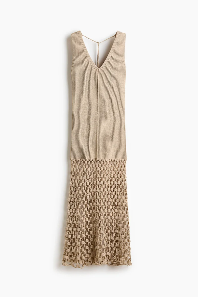 H&M  Rib-knit tie-back dress for Women | Best Price UAE