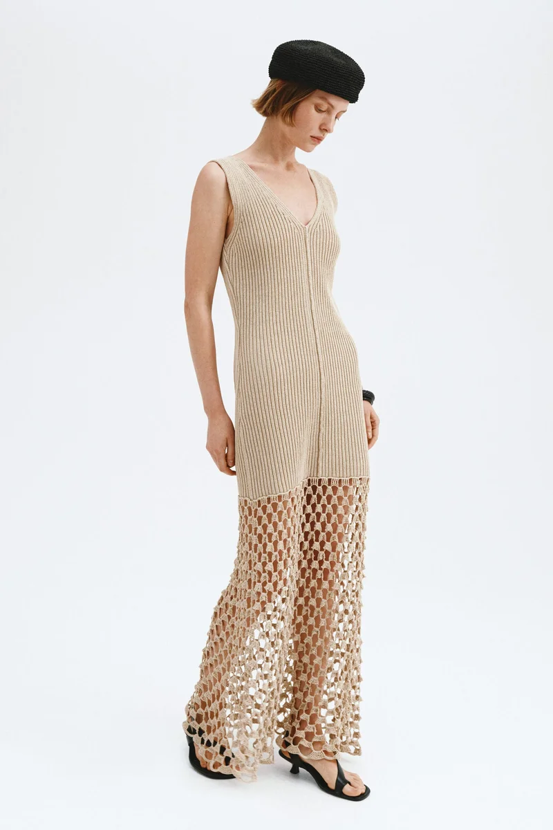 H&M  Rib-knit tie-back dress for Women | Best Price UAE