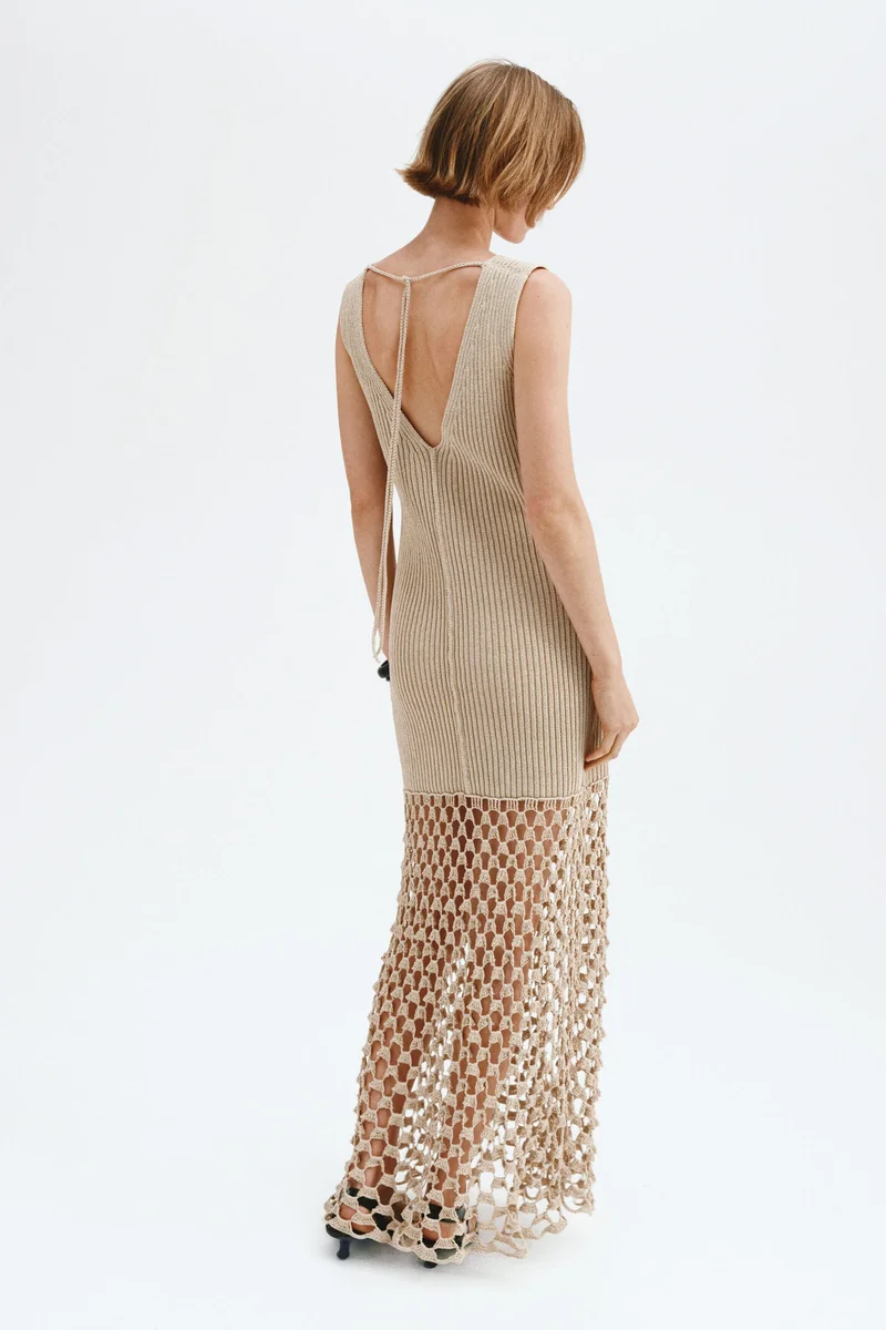 H&M  Rib-knit tie-back dress for Women | Best Price UAE
