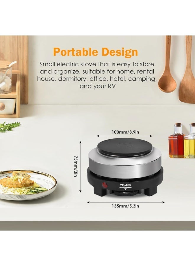 اي ار تي سي سخان كهربائي للقهوة/الشاي، ٥٠٠ واط، موقد واحد، ٢٢٠-٢٤٠ فولت، ٥٠/٦٠ هرتز، طراز YQ-105 - موقد صغير الحجم لتسخين الشاي والقهوة والحليب الساخن - Image 2