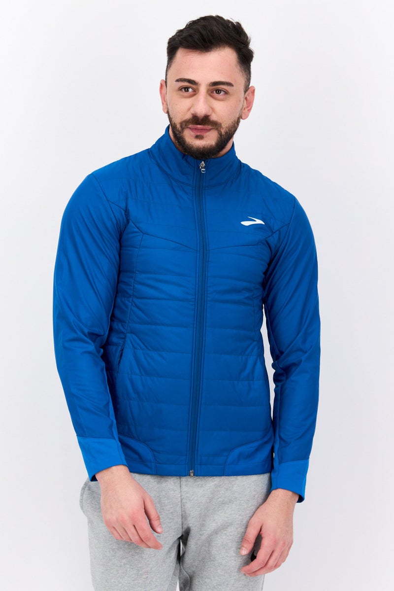 Brooks جاكيت رياضي للرجال بأكمام طويلة مناسب للجري، أزرق فيروزي - Image 1