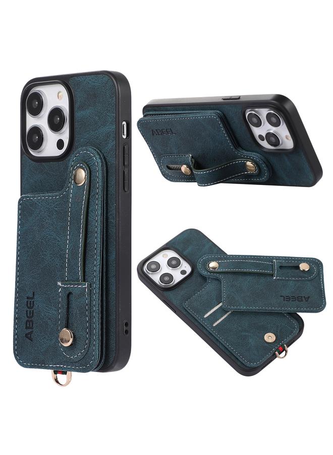 S-TOP Case For iPhone 14 Pro Max ABEEL Litchi Texture Card Bag PU Phone Case - Image 1