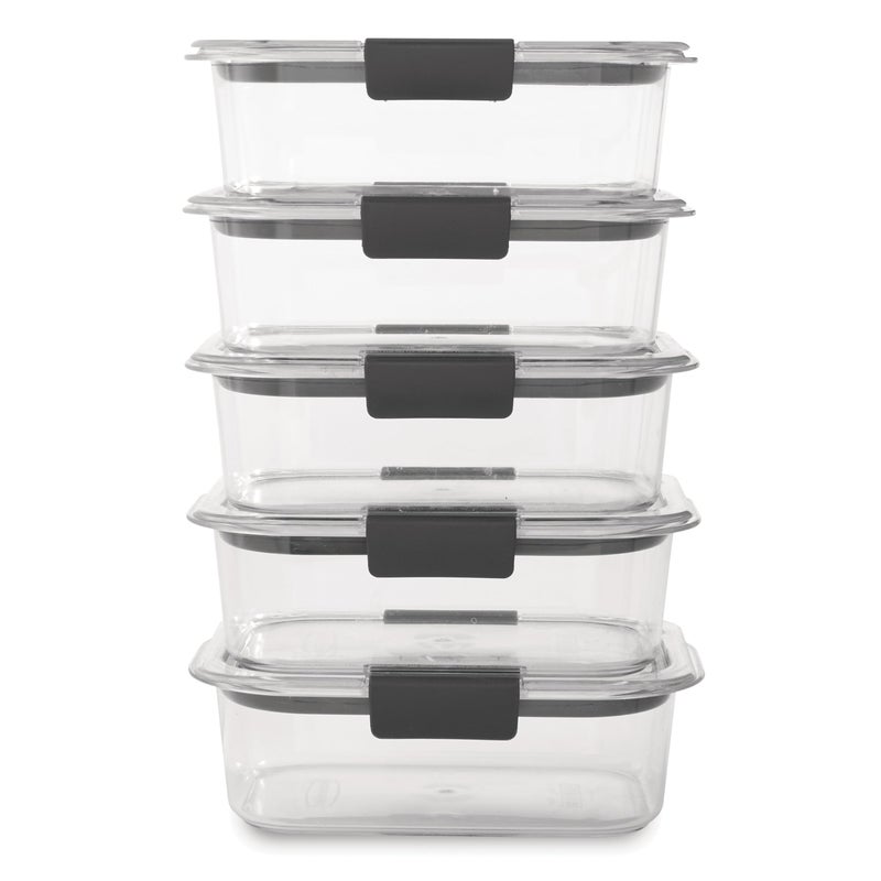 Rubbermaid حاويات تخزين الطعام من روبيرمايد بريلينس خالية من BPA وأغطية محكمة الإغلاق مثالية لتحضير وجبات الغداء وبقايا الطعام مجموعة من 5 (3.2 كوب) - Image 2