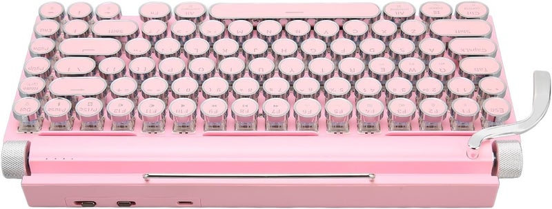 klarako Mechanical Keyboard, 83 Key Waterproof Gaming Keyboard, Round Keys for Phone (Pink) - Image 5