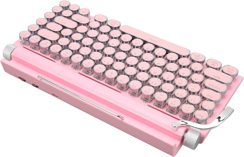 klarako Mechanical Keyboard, 83 Key Waterproof Gaming Keyboard, Round Keys for Phone (Pink) - Image 2