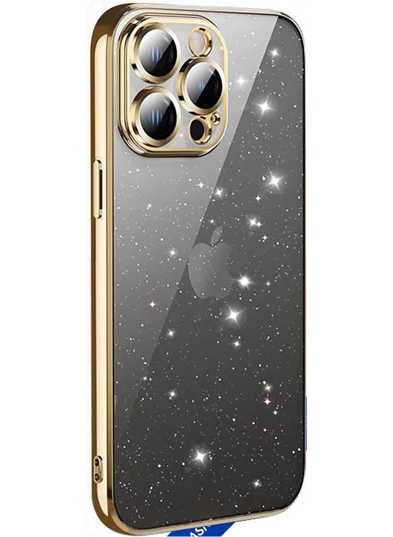 X-level جراب X-level لهاتف iPhone 15 Pro Max من سلسلة Glinting Series Shine Series - لون ذهبي - Image 1