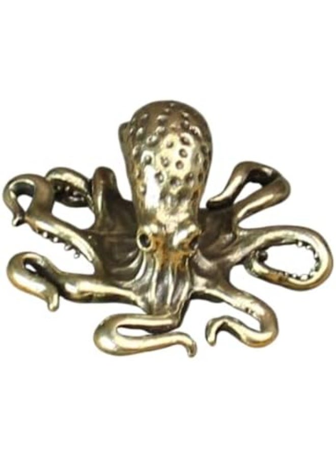 MySouqEg | Retro Brass Octopus Ornament Miniatures Sea Animal Figurines Desktop Copper Tea Pet Craft Home Decorations Gif - Image 1